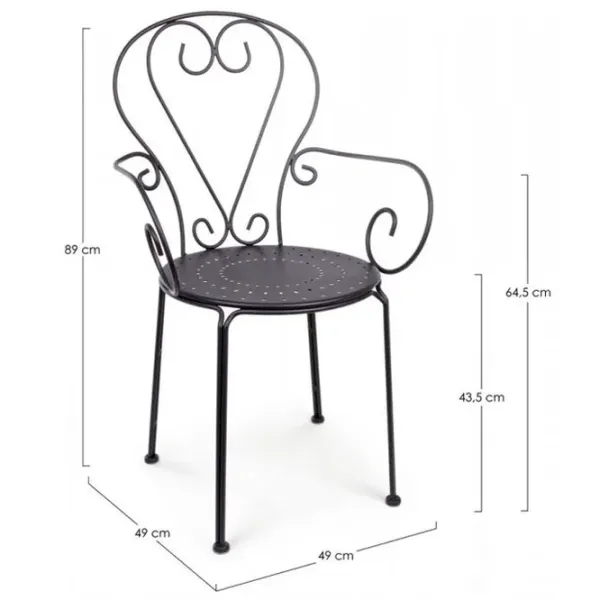 Scaun de grădină Green Bay MOKA Metal / Metal / Black  photo 2 Scaun de grădină Green Bay MOKA Metal / Metal / Black  photo 2
