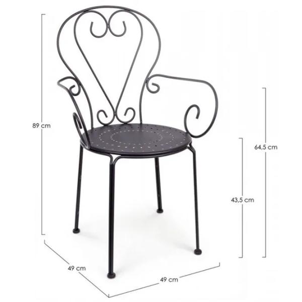 Scaun de grădină Green Bay MOKA Metal / Metal / Black  photo 2 Scaun de grădină Green Bay MOKA Metal / Metal / Black  photo 2