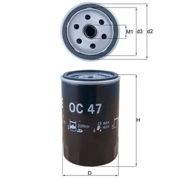 Filtru de ulei Mahle OC 47OF MHL-OC 47OF photo 2 Filtru de ulei Mahle OC 47OF MHL-OC 47OF photo 2