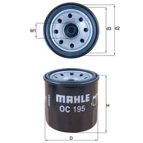 Масляный фильтр Mahle OC 195 MHL-OC 195 photo 3 Масляный фильтр Mahle OC 195 MHL-OC 195 photo 3