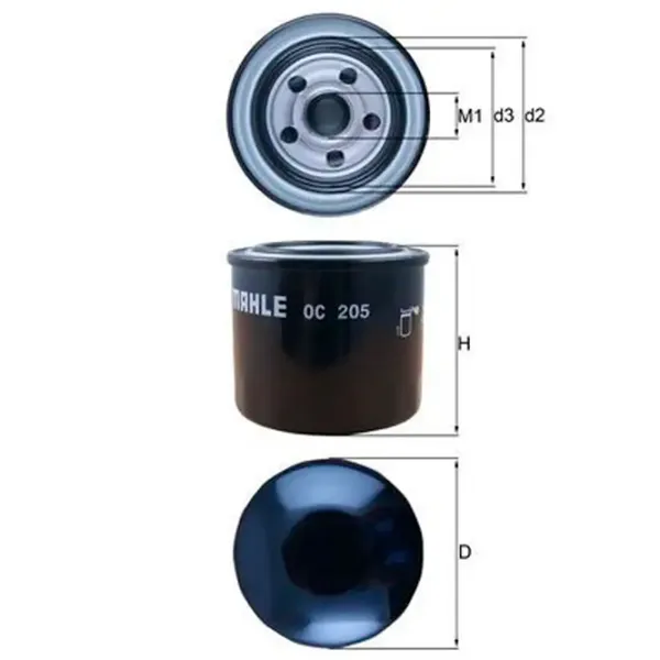 Filtru de ulei Mahle OC 205 MHL-OC 205 photo 2 Filtru de ulei Mahle OC 205 MHL-OC 205 photo 2