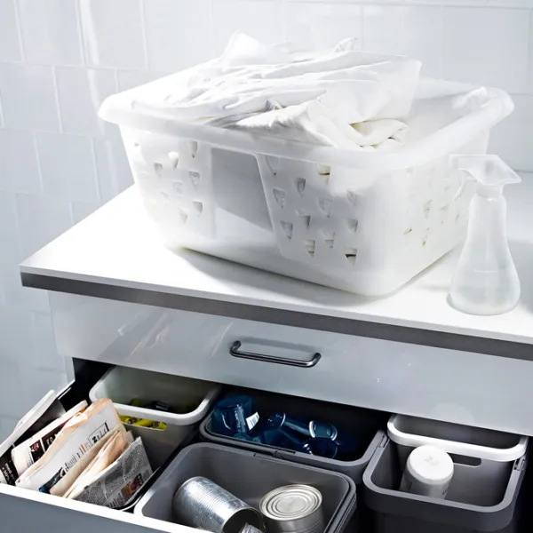 Корзина для белья Ikea Blaska 36л / Пластик / Белый  photo 2
