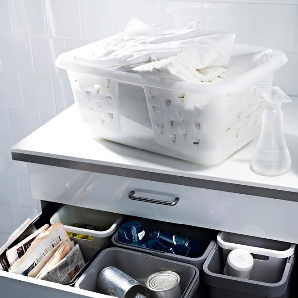 Корзина для белья Ikea Blaska 36л / Пластик / Белый  photo 2