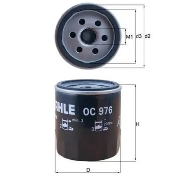 Масляный фильтр Mahle OC 976 MHL-OC 976 photo 3 Масляный фильтр Mahle OC 976 MHL-OC 976 photo 3