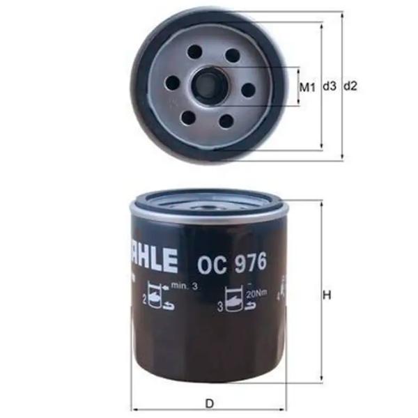 Масляный фильтр Mahle OC 976 MHL-OC 976 photo 3 Масляный фильтр Mahle OC 976 MHL-OC 976 photo 3