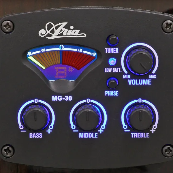 Chitară electro-acustică Aria AWN-15CE BLS 4/4, Dreadnought, Blue photo 5