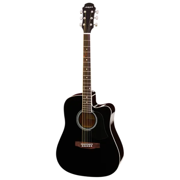 Chitară electro-acustică Aria AWN-15CE BK 4/4, Dreadnought, Black photo 1