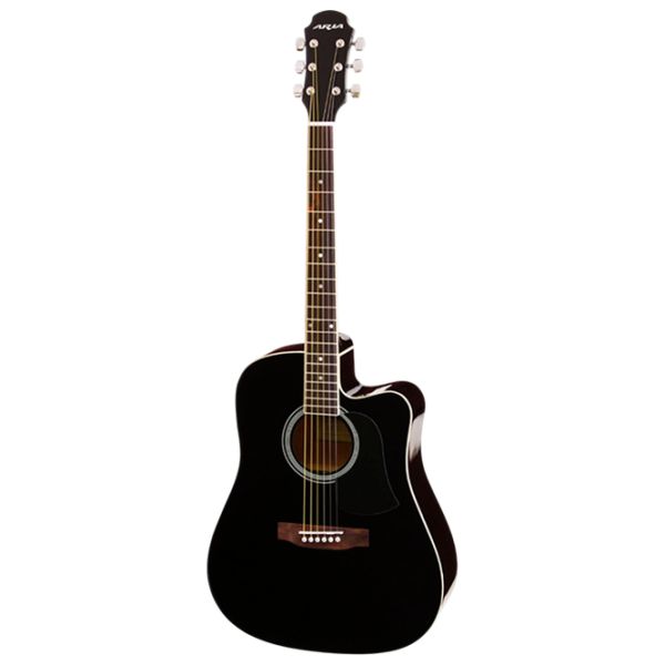 Chitară electro-acustică Aria AWN-15CE BK 4/4, Dreadnought, Black photo 1