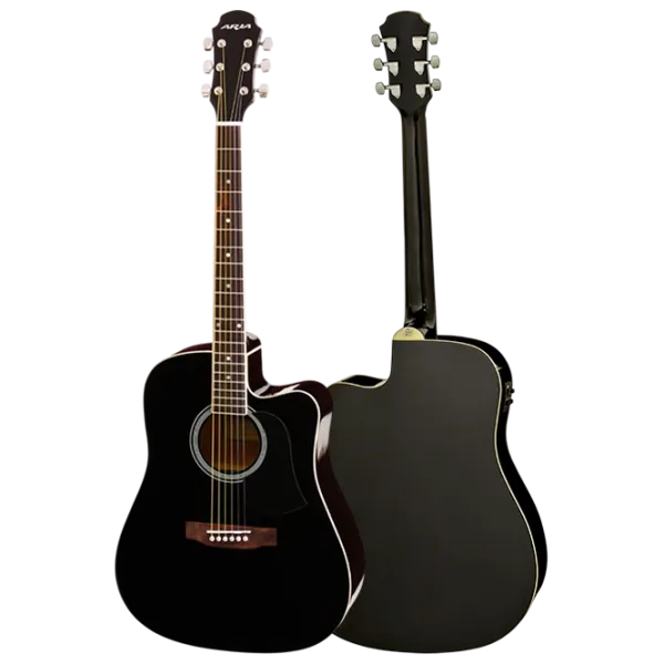 Chitară electro-acustică Aria AWN-15CE BK 4/4, Dreadnought, Black photo 3