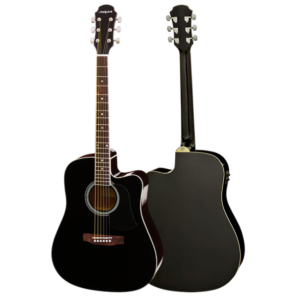 Chitară electro-acustică Aria AWN-15CE BK 4/4, Dreadnought, Black photo 3