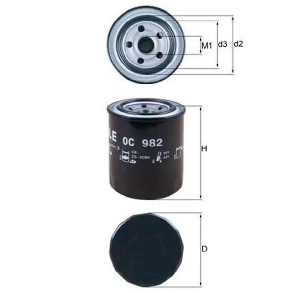 Масляный фильтр Mahle OC 982 MHL-OC 982 photo 3 Масляный фильтр Mahle OC 982 MHL-OC 982 photo 3