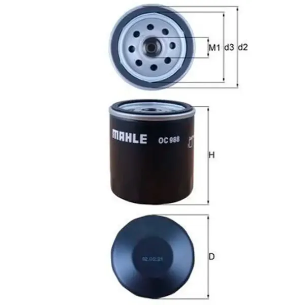 Масляный фильтр Mahle OC 988 MHL-OC 988 photo 2 Масляный фильтр Mahle OC 988 MHL-OC 988 photo 2
