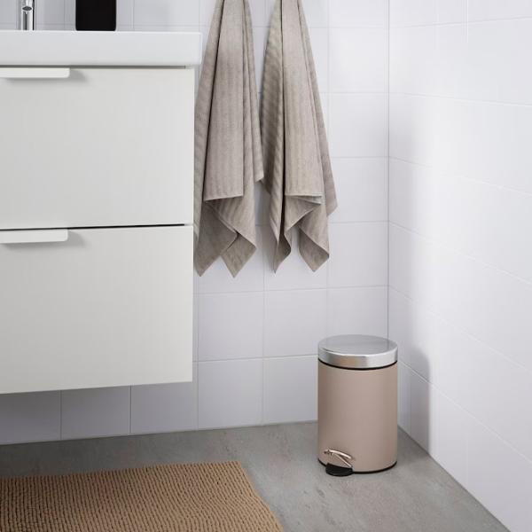 Мусорное ведро Ikea Ekoln 3л / Сталь / Бежевый photo 2