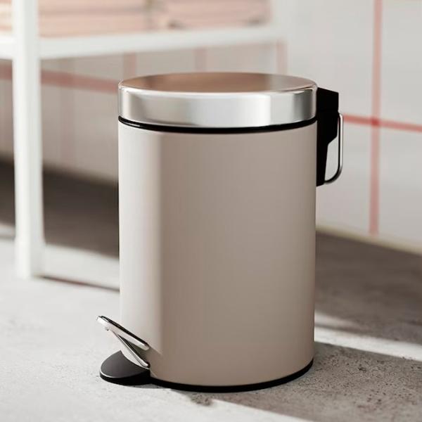 Мусорное ведро Ikea Ekoln 3л / Сталь / Бежевый photo 3
