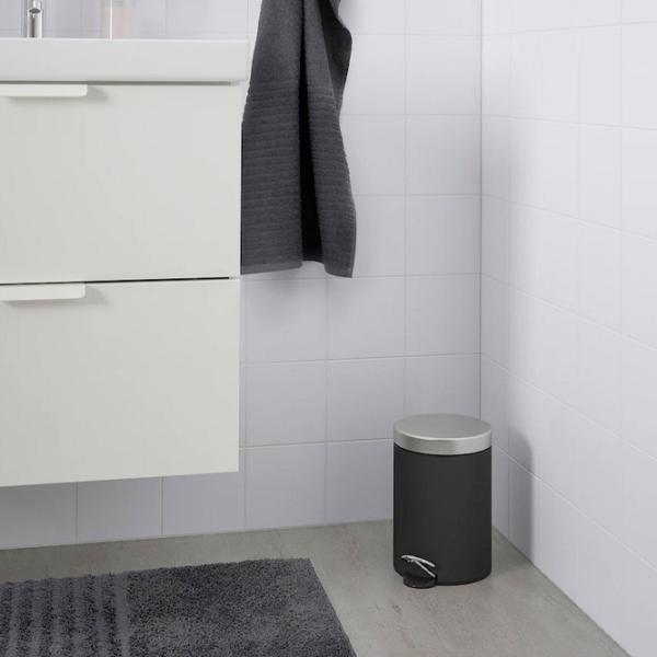 Мусорное ведро Ikea Ekoln 3л / Сталь / Тёмно-серый photo 2