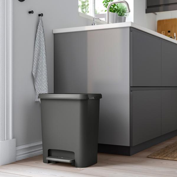 Coș de gunoi Ikea Knockla 25l / Plastic / Dark Gray photo 2
