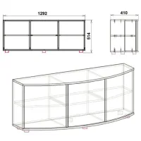 Тумба под телевизор KompaniT Plazma 2 51.4 x 129.2 x 41см / ЛДСП photo 2