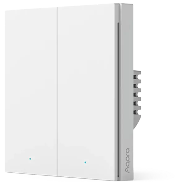 Intrerupator inteligent Aqara Smart Wall Switch H1 (fara Nul, Double rocker) White photo 1