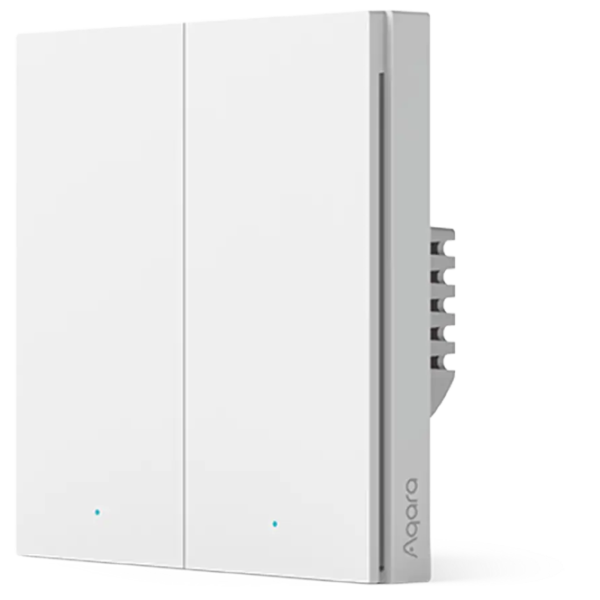 Intrerupator inteligent Aqara Smart Wall Switch H1 (fara Nul, Double rocker) White photo 1