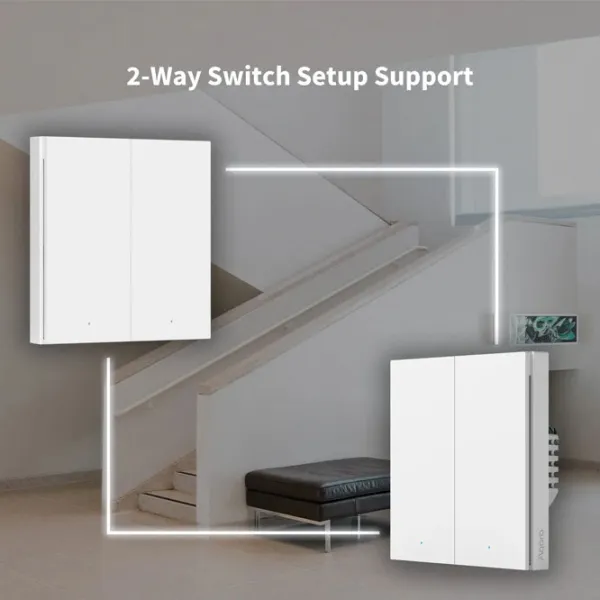 Intrerupator inteligent Aqara Smart Wall Switch H1 (fara Nul, Double rocker) White photo 5