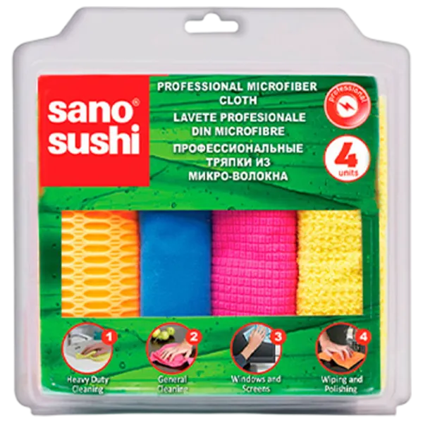 Тряпка для уборки Sano Sushi Количество в наборе - 4 photo 1