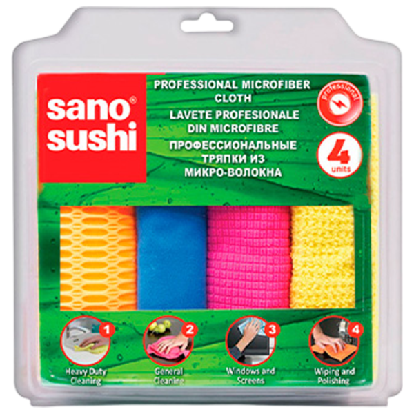 Тряпка для уборки Sano Sushi Количество в наборе - 4 photo 1