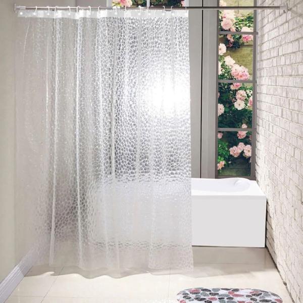 Perdea de duș Aptel AG655A 200 x 180 cm / PEVA / Transparent photo 3
