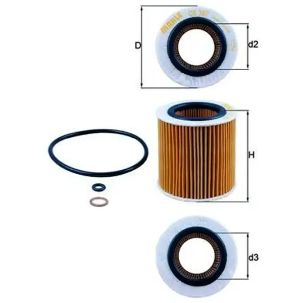 Масляный фильтр Mahle OX 387D MHL-OX 387D photo 3