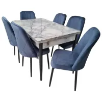 Set masă și scaune Magnus Modern V18 Dreptunghiulară / PAL / Marmol