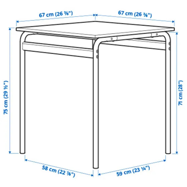 Set masă și scaune Ikea Grasala Pătrată / PAL / Gray photo 8