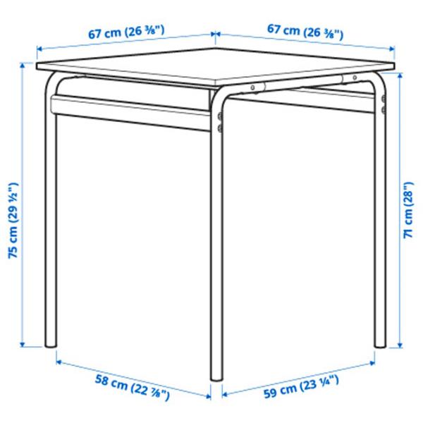 Set masă și scaune Ikea Grasala Pătrată / PAL / Gray photo 8