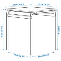 Set masă și scaune Ikea Grasala Pătrată / PAL / Gray photo 8