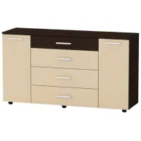 Comodă KompaniT 1-3-2 73 x 130 x 38 / LPAL / Wenge