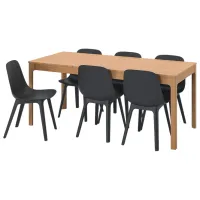 Обеденные стол со стульями Ikea Ekedalen/Odger Прямоугольная / Дерево / Дуб