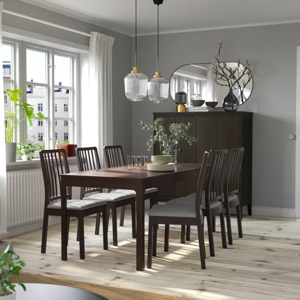 Обеденные стол со стульями Ikea Ekedalen/Orrsta Прямоугольная / ДСП / Коричневый photo 4