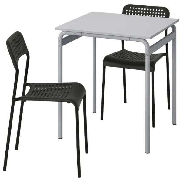 Обеденные стол со стульями Ikea Grasala Квадратная / ДСП / Серый photo 1