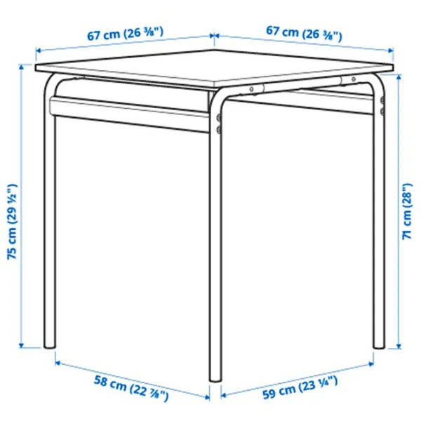 Обеденные стол со стульями Ikea Grasala Квадратная / ДСП / Серый photo 5
