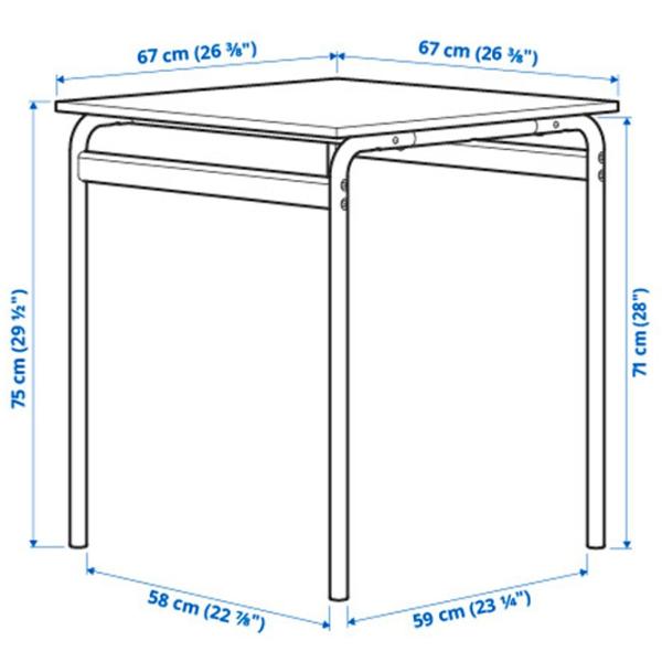 Обеденные стол со стульями Ikea Grasala Квадратная / ДСП / Серый photo 5