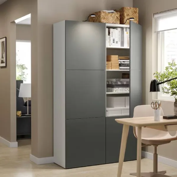 Dulap cu polițe Ikea Besta/Lappviken 193 x 120 x 42 / MDF / Gray photo 5