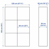 Шкаф с полками Ikea Besta/Lappviken 193 x 120 x 42см / МДФ / Серый photo 6
