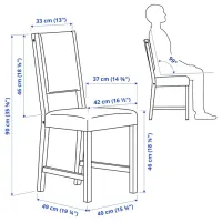 Обеденные стол со стульями Ikea Ingatorp/Stefan/Knisa Прямоугольная / ДСП / Черный photo 5