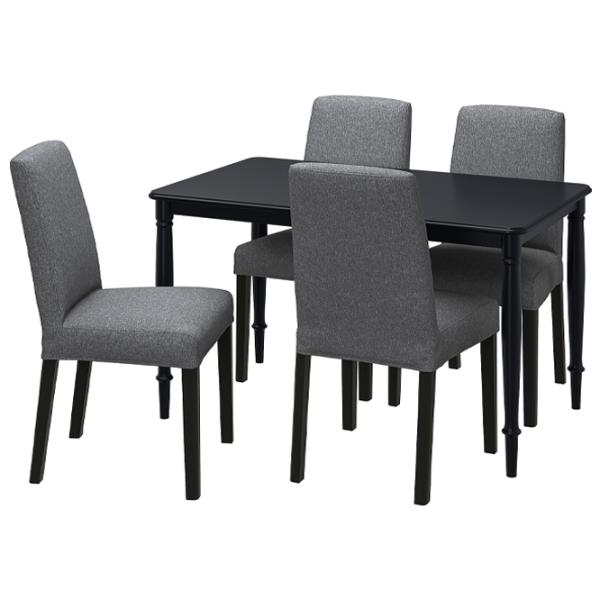 Обеденные стол со стульями Ikea Danderyd/Bergmund/Gunnared Прямоугольная / МДФ / Черный photo 1 Обеденные стол со стульями Ikea Danderyd/Bergmund/Gunnared Прямоугольная / МДФ / Черный photo 1