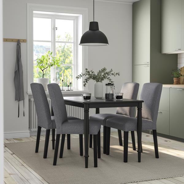 Обеденные стол со стульями Ikea Danderyd/Bergmund/Gunnared Прямоугольная / МДФ / Черный photo 6 Обеденные стол со стульями Ikea Danderyd/Bergmund/Gunnared Прямоугольная / МДФ / Черный photo 6