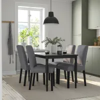 Обеденные стол со стульями Ikea Danderyd/Bergmund/Gunnared Прямоугольная / МДФ / Черный photo 6
