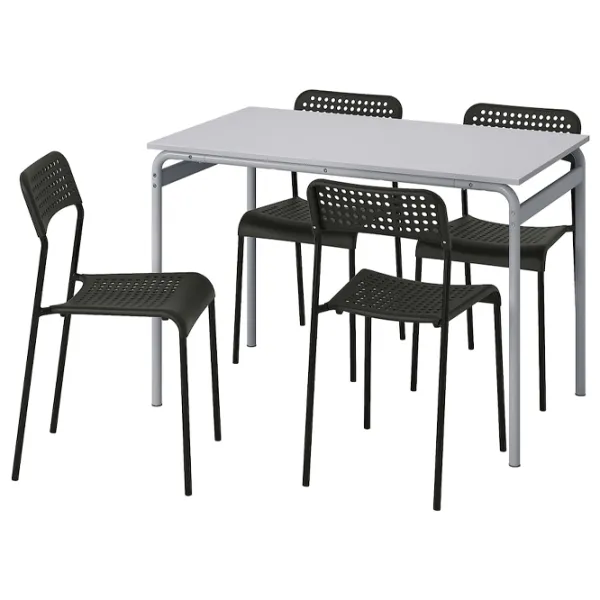 Обеденные стол со стульями Ikea Grasala/Adde Квадратная / ДСП / Серый photo 1