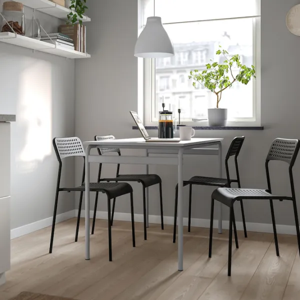 Обеденные стол со стульями Ikea Grasala/Adde Квадратная / ДСП / Серый photo 4