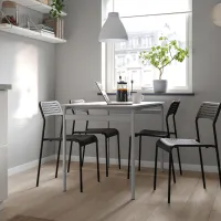 Set masă și scaune Ikea Grasala/Adde Pătrată / PAL / Gray photo 4