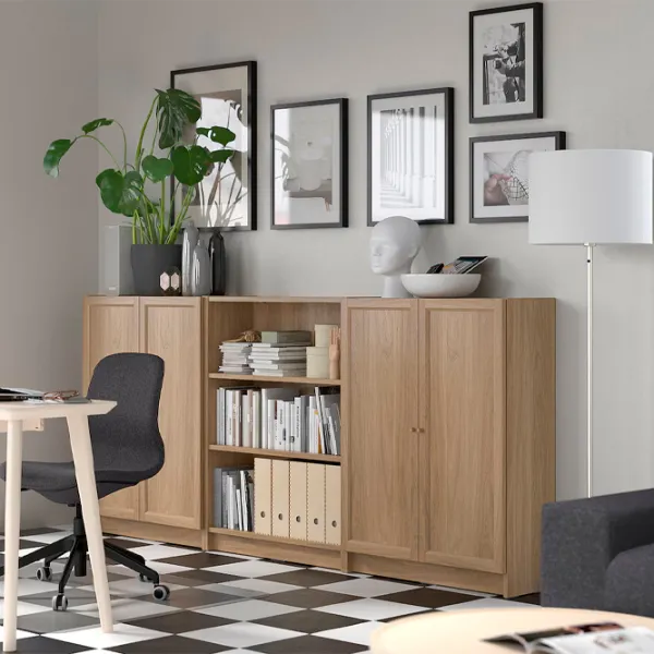 Dulap cu polițe Ikea Billy/Oxberg 106 x 240 x 30 / MDF / Stejar photo 7 Dulap cu polițe Ikea Billy/Oxberg 106 x 240 x 30 / MDF / Stejar photo 7