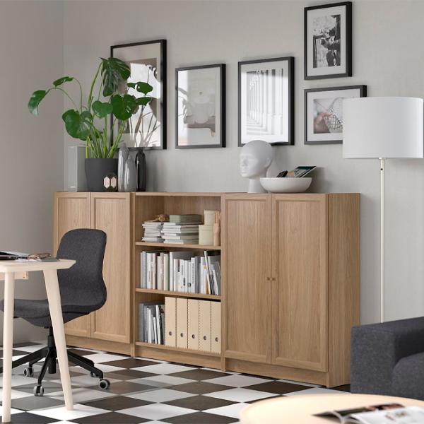 Dulap cu polițe Ikea Billy/Oxberg 106 x 240 x 30 / MDF / Stejar photo 7 Dulap cu polițe Ikea Billy/Oxberg 106 x 240 x 30 / MDF / Stejar photo 7