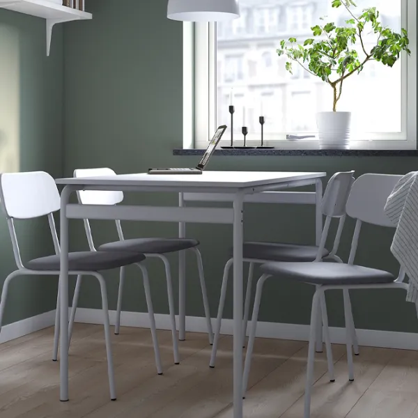 Обеденные стол со стульями Ikea Grasala Квадратная / ДСП / Серый photo 4